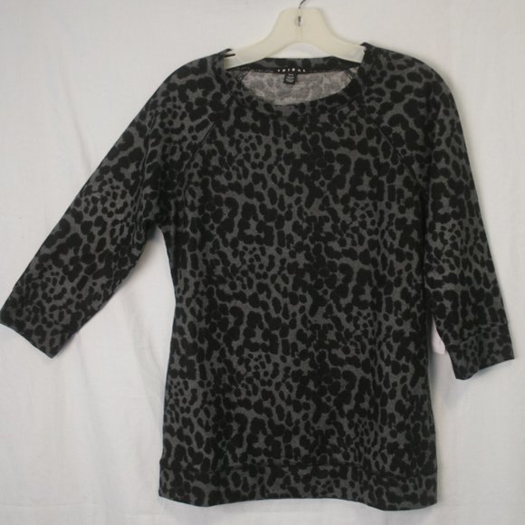 Fuzzy Crew Neck Stretch Top - Picture 1 of 3